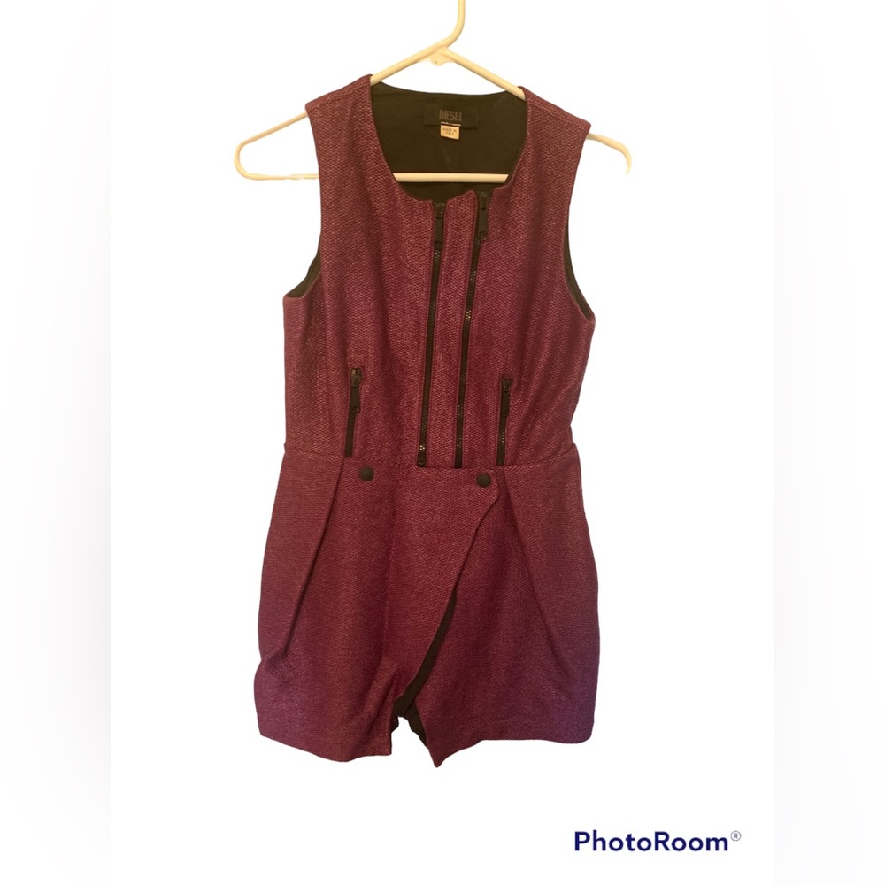 Diesel Purple sleeveless mini dress Marghe with zipper details